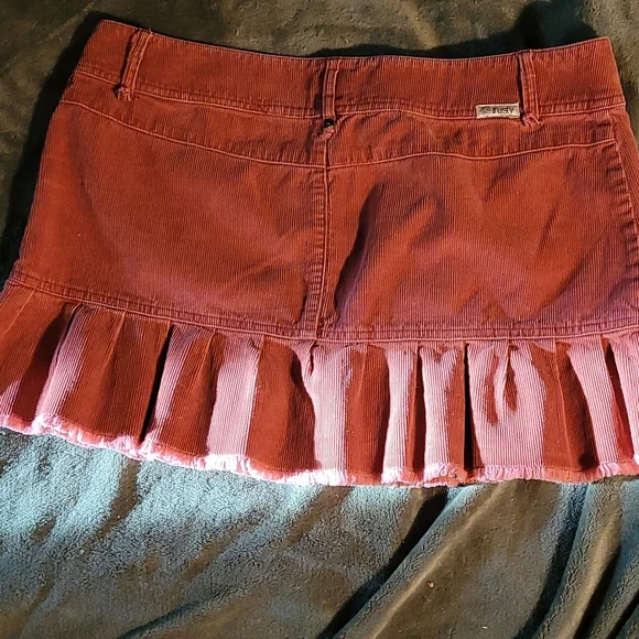 Rusty Brown Cordoroy Mini Skirt M - Picture 5 of 8